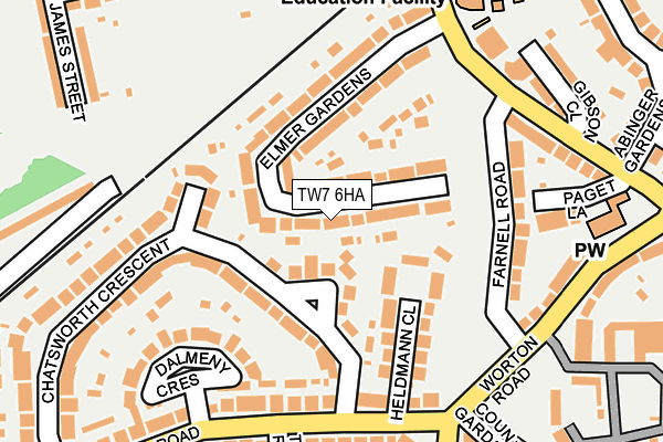 TW7 6HA map - OS OpenMap – Local (Ordnance Survey)