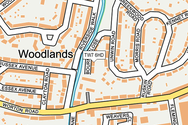TW7 6HD map - OS OpenMap – Local (Ordnance Survey)