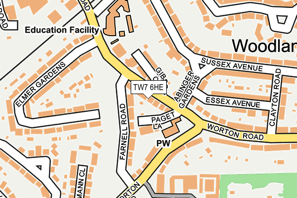 TW7 6HE map - OS OpenMap – Local (Ordnance Survey)