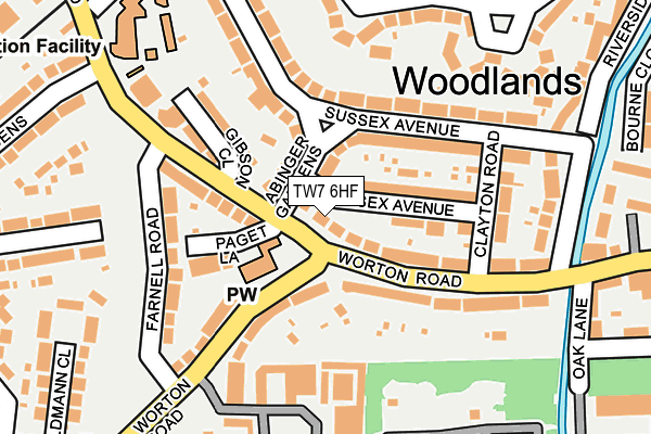 TW7 6HF map - OS OpenMap – Local (Ordnance Survey)