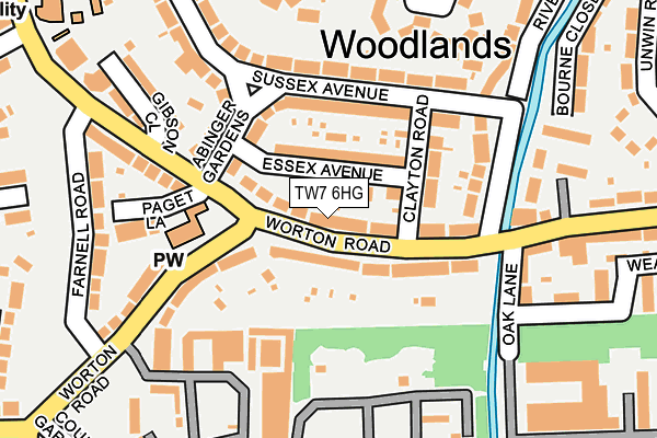 TW7 6HG map - OS OpenMap – Local (Ordnance Survey)