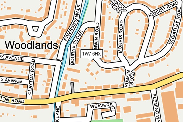 TW7 6HX map - OS OpenMap – Local (Ordnance Survey)