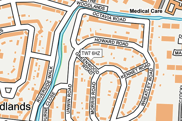 TW7 6HZ map - OS OpenMap – Local (Ordnance Survey)