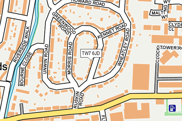 TW7 6JD map - OS OpenMap – Local (Ordnance Survey)