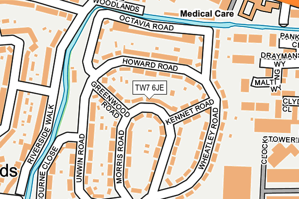 TW7 6JE map - OS OpenMap – Local (Ordnance Survey)