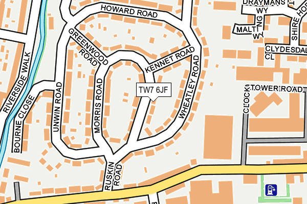 TW7 6JF map - OS OpenMap – Local (Ordnance Survey)