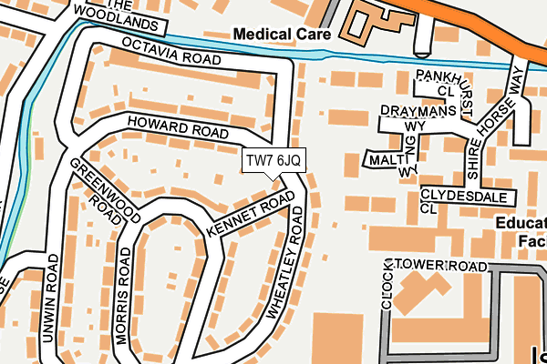 TW7 6JQ map - OS OpenMap – Local (Ordnance Survey)