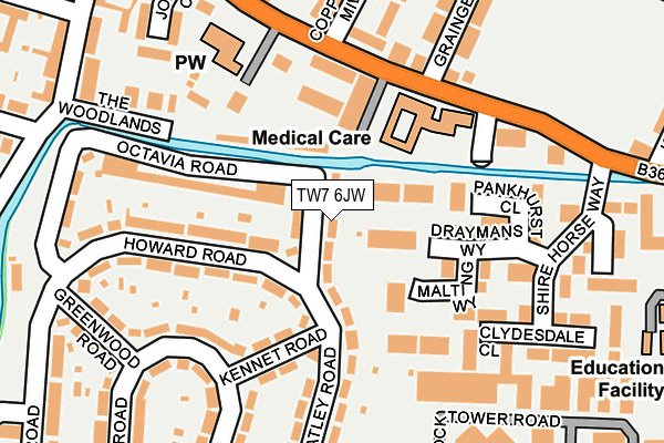 TW7 6JW map - OS OpenMap – Local (Ordnance Survey)