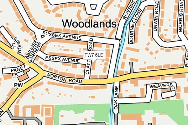 TW7 6LE map - OS OpenMap – Local (Ordnance Survey)