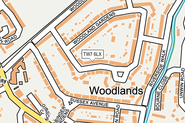 TW7 6LX map - OS OpenMap – Local (Ordnance Survey)