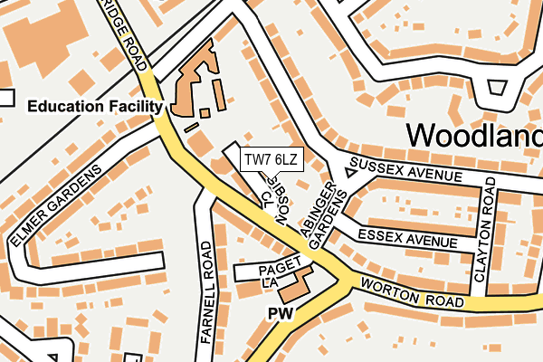 TW7 6LZ map - OS OpenMap – Local (Ordnance Survey)