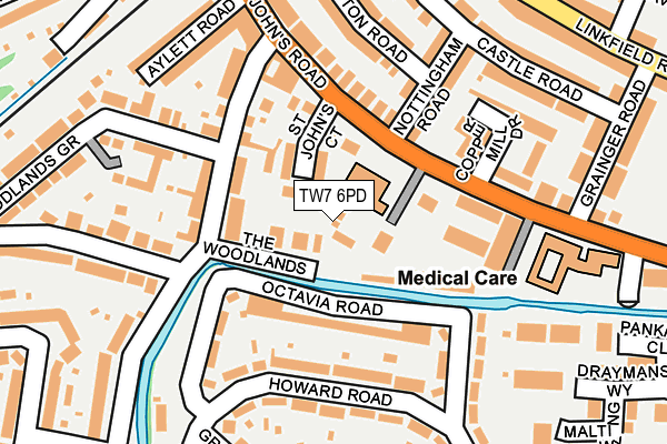 TW7 6PD map - OS OpenMap – Local (Ordnance Survey)
