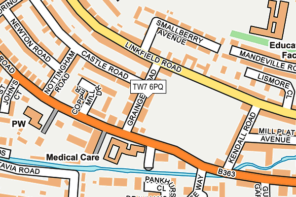 TW7 6PQ map - OS OpenMap – Local (Ordnance Survey)