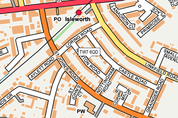 TW7 6QD map - OS OpenMap – Local (Ordnance Survey)