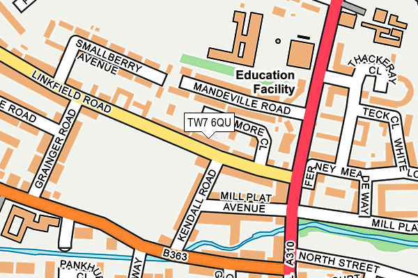 TW7 6QU map - OS OpenMap – Local (Ordnance Survey)