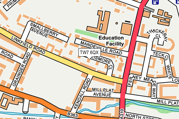 TW7 6QX map - OS OpenMap – Local (Ordnance Survey)