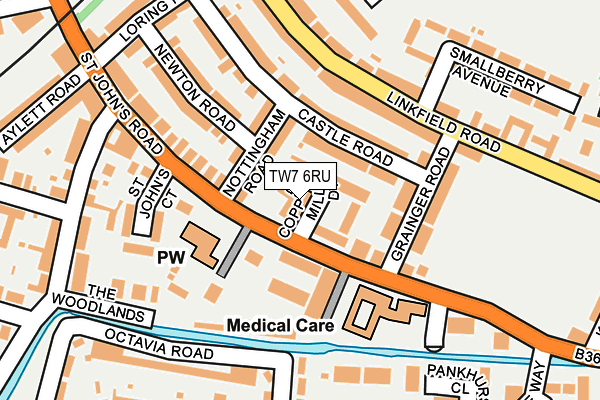 TW7 6RU map - OS OpenMap – Local (Ordnance Survey)
