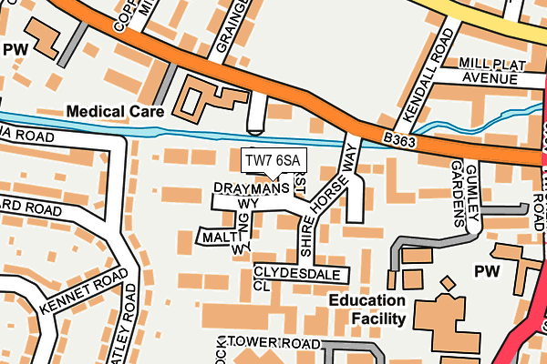 TW7 6SA map - OS OpenMap – Local (Ordnance Survey)