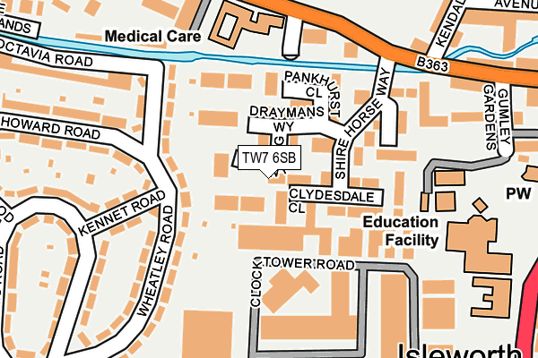 TW7 6SB map - OS OpenMap – Local (Ordnance Survey)