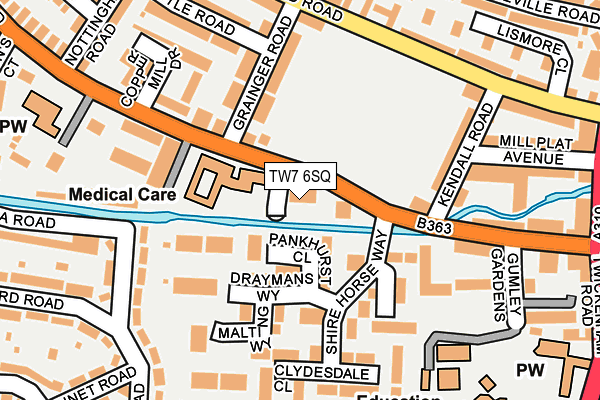 TW7 6SQ map - OS OpenMap – Local (Ordnance Survey)