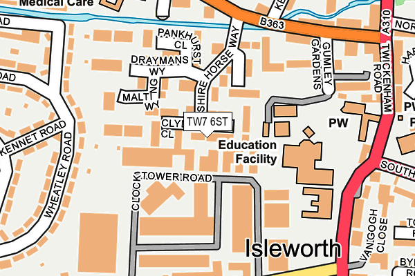 TW7 6ST map - OS OpenMap – Local (Ordnance Survey)