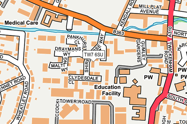 TW7 6SU map - OS OpenMap – Local (Ordnance Survey)
