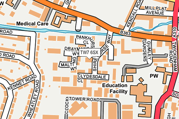 TW7 6SX map - OS OpenMap – Local (Ordnance Survey)