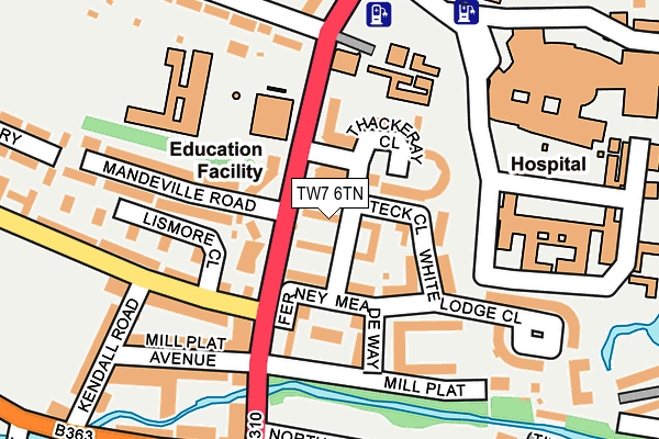 TW7 6TN map - OS OpenMap – Local (Ordnance Survey)