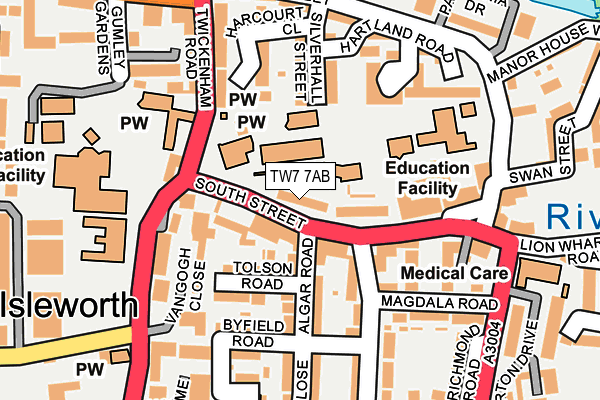 TW7 7AB map - OS OpenMap – Local (Ordnance Survey)