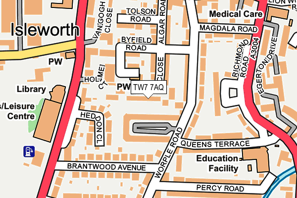 TW7 7AQ map - OS OpenMap – Local (Ordnance Survey)