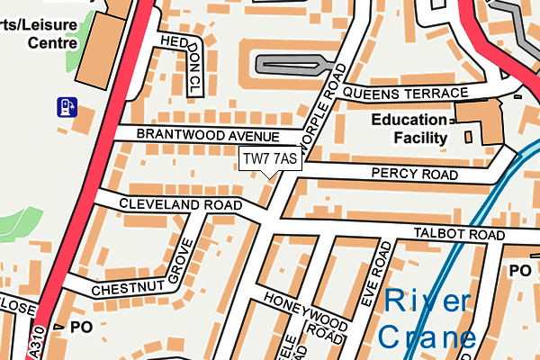 TW7 7AS map - OS OpenMap – Local (Ordnance Survey)