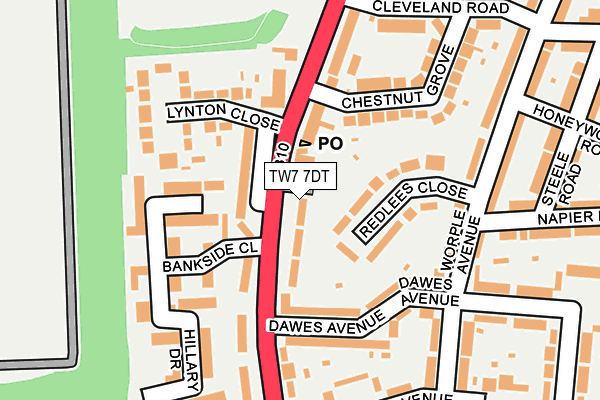 TW7 7DT map - OS OpenMap – Local (Ordnance Survey)