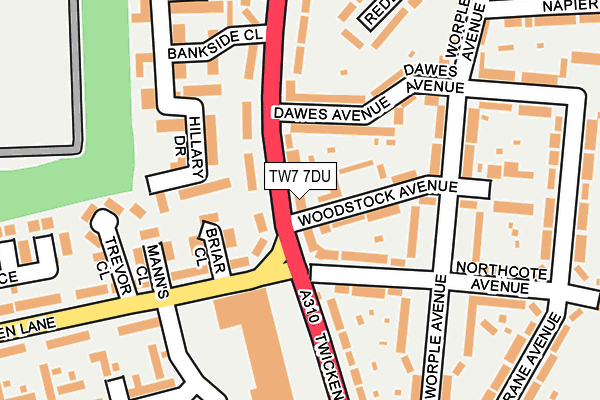 TW7 7DU map - OS OpenMap – Local (Ordnance Survey)