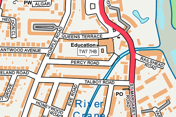 TW7 7HB map - OS OpenMap – Local (Ordnance Survey)