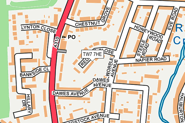 TW7 7HE map - OS OpenMap – Local (Ordnance Survey)