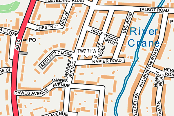 TW7 7HW map - OS OpenMap – Local (Ordnance Survey)