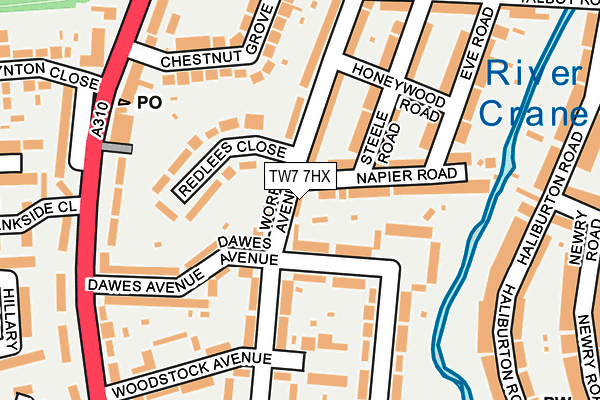 TW7 7HX map - OS OpenMap – Local (Ordnance Survey)