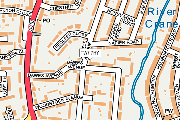 TW7 7HY map - OS OpenMap – Local (Ordnance Survey)