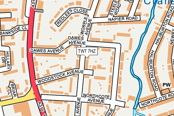 TW7 7HZ map - OS OpenMap – Local (Ordnance Survey)