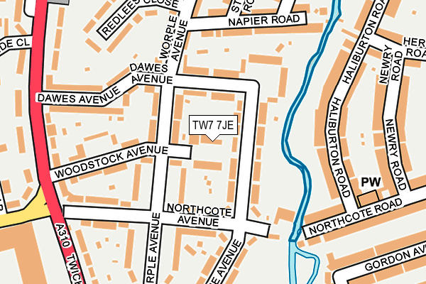 TW7 7JE map - OS OpenMap – Local (Ordnance Survey)