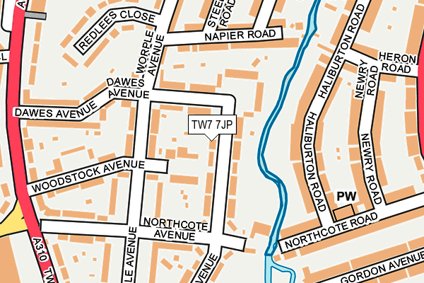 TW7 7JP map - OS OpenMap – Local (Ordnance Survey)