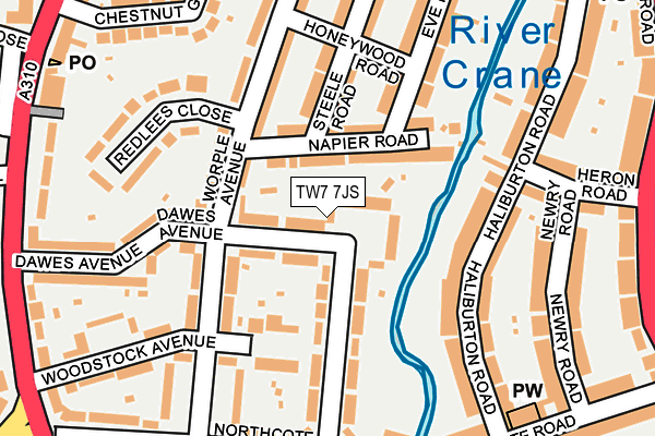 TW7 7JS map - OS OpenMap – Local (Ordnance Survey)