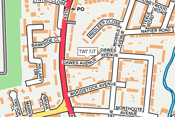 TW7 7JT map - OS OpenMap – Local (Ordnance Survey)