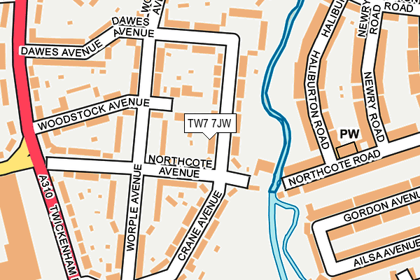 TW7 7JW map - OS OpenMap – Local (Ordnance Survey)