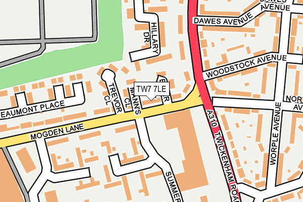 TW7 7LE map - OS OpenMap – Local (Ordnance Survey)
