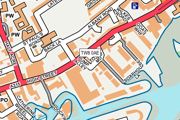 TW8 0AE map - OS OpenMap – Local (Ordnance Survey)