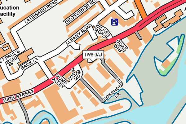 TW8 0AJ map - OS OpenMap – Local (Ordnance Survey)