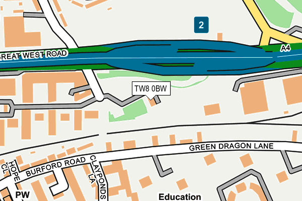 TW8 0BW map - OS OpenMap – Local (Ordnance Survey)