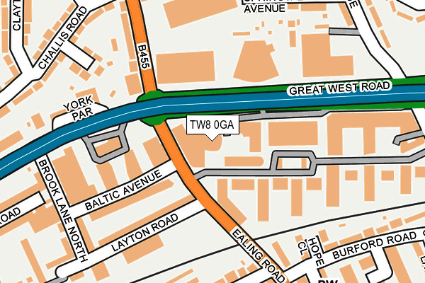 TW8 0GA map - OS OpenMap – Local (Ordnance Survey)