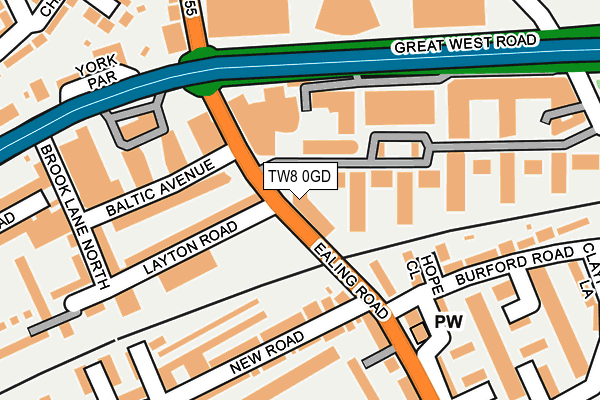 TW8 0GD map - OS OpenMap – Local (Ordnance Survey)